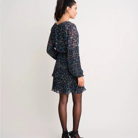UNTUCKit Midi Paloma Black Gold Peacock Dress Size 12 - Picture 2 of 11
